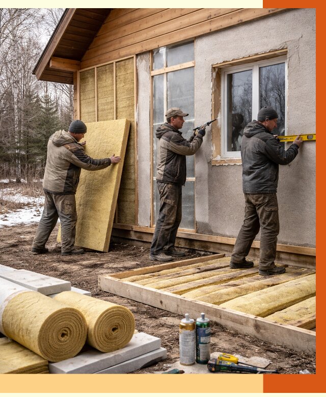 Утепление дачного дома в Устях-Куте от 4891 руб/м2 — недорого | ТепломастерУтк